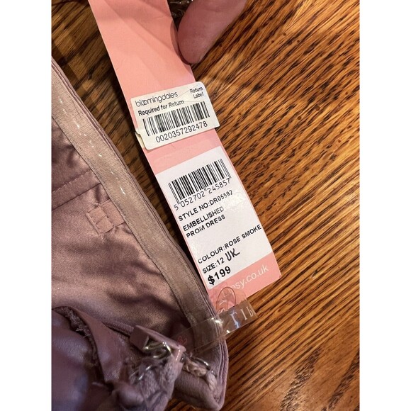 Pixie Lott Lipsy London Dress Sz 8 Rose Embellished Prom Bow Front Bling New - Picture 10 of 14